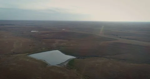 Aerial of the Flint Hills in Southern Kansas Stock Footage