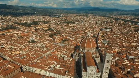 Aerial Florence Tuscany Italy Summer  Stock Footage