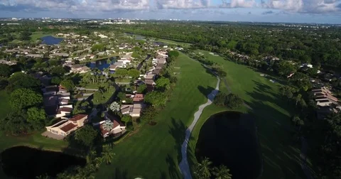 Aerial Florida Golf course Video stock 84143608