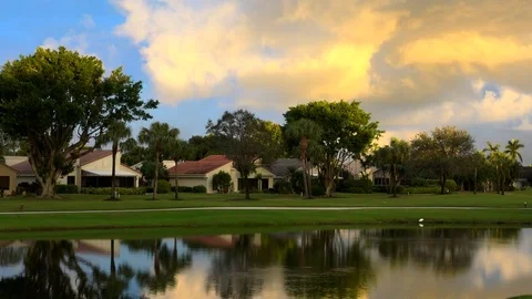 Aerial Florida Golf course Video stock 84456574