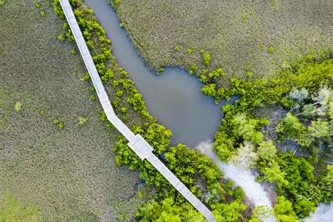 Aerial Florida Park and Wetlands Stock Photos