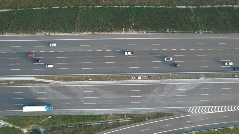 Aerial flowing traffic Stock Footage 201436214