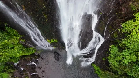 Aerial fly down a waterfall Stock Footage 340969555