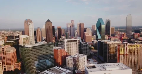 Aerial Fly over of Down town dallas Stock Footage 92228209