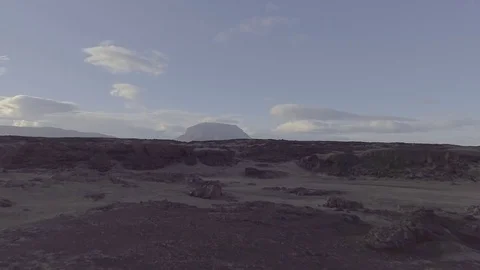 Aerial fly over lava fields in the Highlands of Iceland Stock Footage 72356656