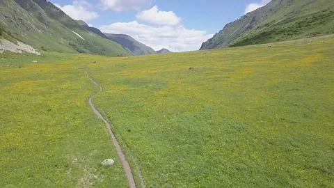 Aerial fly over mountains Stock Footage 77685681