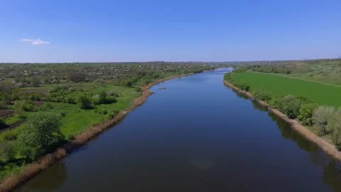 Aerial fly over the river. Stock Footage 101779105