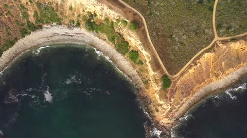 Aerial Fly Over Top Down Luxury High End Solar Neighborhood Coastal Stock Footage