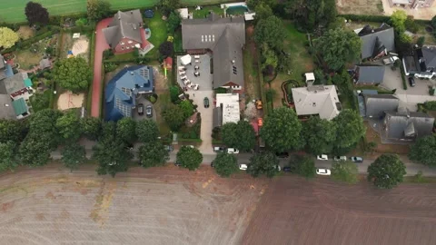 Aerial Fly over a Typical German Townhouse Stock Footage 135875148