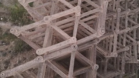 Aerial fly over view authentic mudflow control dam in Areni village, Armeni.. Stock Footage 290065846