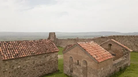 Aerial fly over view Manavi Fortress Complex. A Medieval Royal Stronghold. .. Stock-Footage 309033450