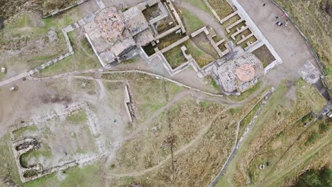 Aerial fly over view Sevanavank monastic complex. Peninsula at the northwes.. 스톡 동영상 290066848