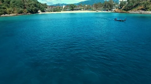 Aerial: Fly to the Phuket beach. Stock Footage 69845423
