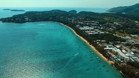 Aerial: Fly to the Rawai beach. Stock Footage 69903758