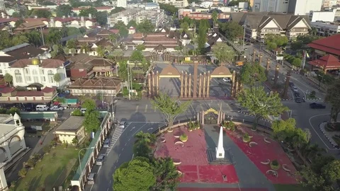 Aerial Fly towards Istana Balai Besar in Kota Bharu Malaysia Stock Footage 82340887