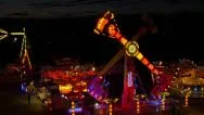 Aerial: Flying Around Big Colorful Luna Park Stock Footage