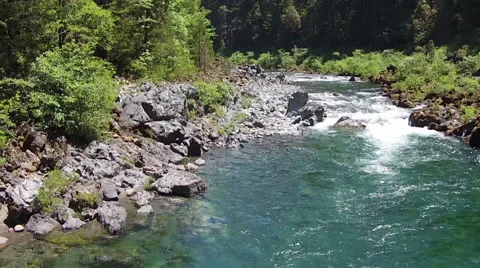 Aerial Flying Down a Mountain River 7 Stock Footage 51456839