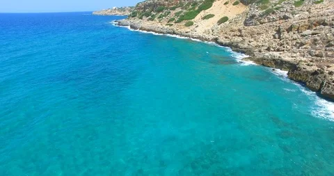 Aerial Flying Drone View Of Beach Stock Footage 100110822
