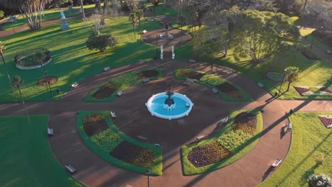 Aerial: Flying over Albert park, Auckland, New Zealand Stock Footage 160591340