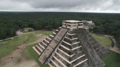 Aerial Flying Over Chichen Itza Drone Jungle Mexico 스톡 동영상 307126505