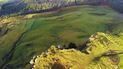 Aerial: Flying over a Cliff Stock Footage 101417232