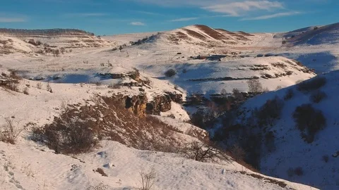 Aerial flying over the Gorge Stock Footage 83654161