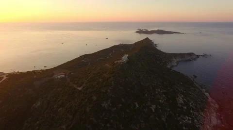AERIAL: Flying over lighthouse Video stock 55316733