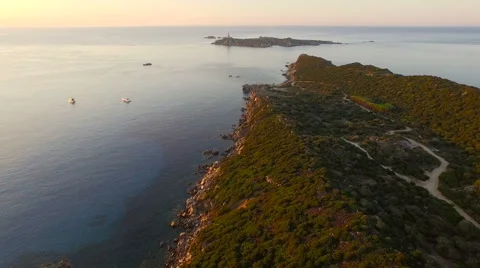 AERIAL: Flying over lighthouse Stock Footage 55317256