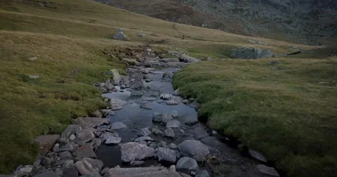 Aerial Flying Over Mountain Stream Bulgaria Stock Footage 161707426