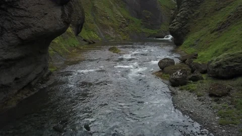 Aerial flying over a small river Video stock 166863969