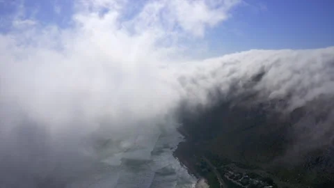 Aerial Flying Through Clouds in Cape Town South Africa Stock-Footage 133255126