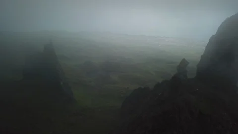 Aerial Flying Through Clouds Toward Fantasy-Like Rock Landscape 스톡 동영상 125172737