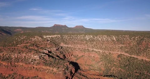 Aerial flying toward the Bears Ears on Cedar Mesa Stock Footage 99561815