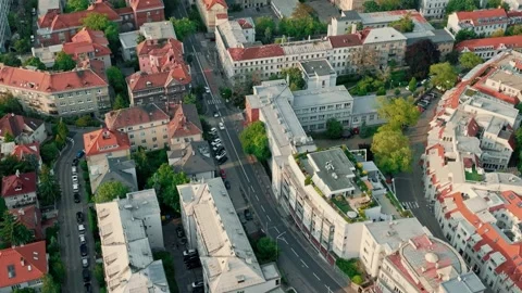 Aerial flyover Bratislava Main square in old town, Slovakia Stock Footage 260507130