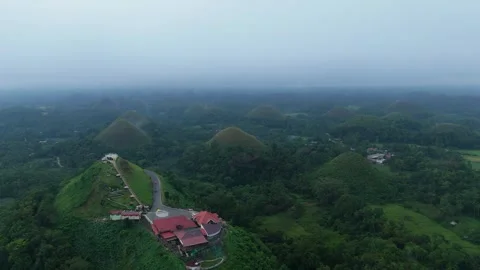 Aerial Flyover of Chocolate Hills Complex in Bohol Stock Footage 333209702