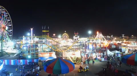 Aerial Flyover of Fairgrounds Stock Footage 52263302