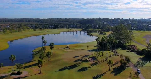 Aerial Flyover Golf Course Stock Footage 65014948