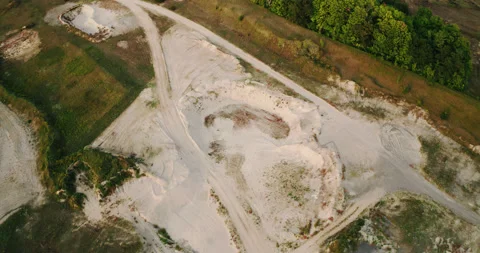 Aerial Flyover of Land Plot Development Clearing Preparation for Stock Footage 229755886