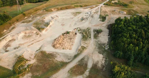 Aerial Flyover of Land Plot Development Preparation for Residential Real Stock Footage 229831584