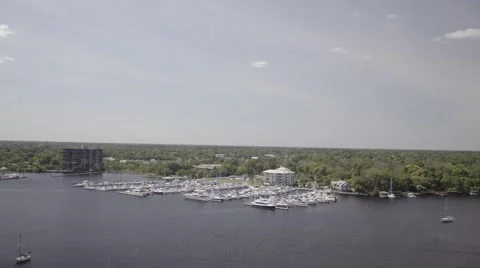 Aerial Flyover of Marina Video stock 65377339