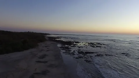 Aerial Flyover of Playa Lagartillo Beach Costa Rica Stock Footage 60847341