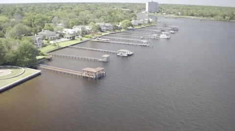 Aerial Flyover of Residential Docks Video stock 65377322