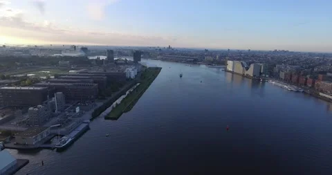 Aerial Footage Of Amsterdam, Netherlands Stock Footage
