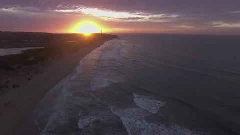 Aerial footage of approaching split point lighthouse, Great Ocean Road Stock Footage 88649920