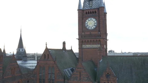 Aerial Footage around Clock Tower, United Kingdom Stock Footage 101569818