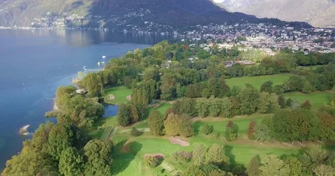 Aerial footage of Ascona Golf Stock Footage 80968417