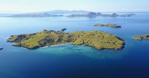 Aerial footage of beatiful Island in Flores, Indonesia Stock Footage