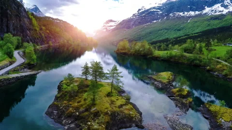 Aerial footage from Beautiful Nature Norway. Stock Footage