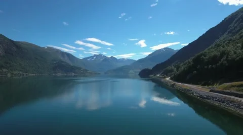 Aerial footage Beautiful Nature Norway. Stock Footage