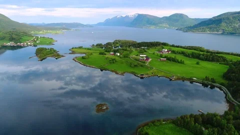 Aerial footage Beautiful Nature Norway. Stock Footage